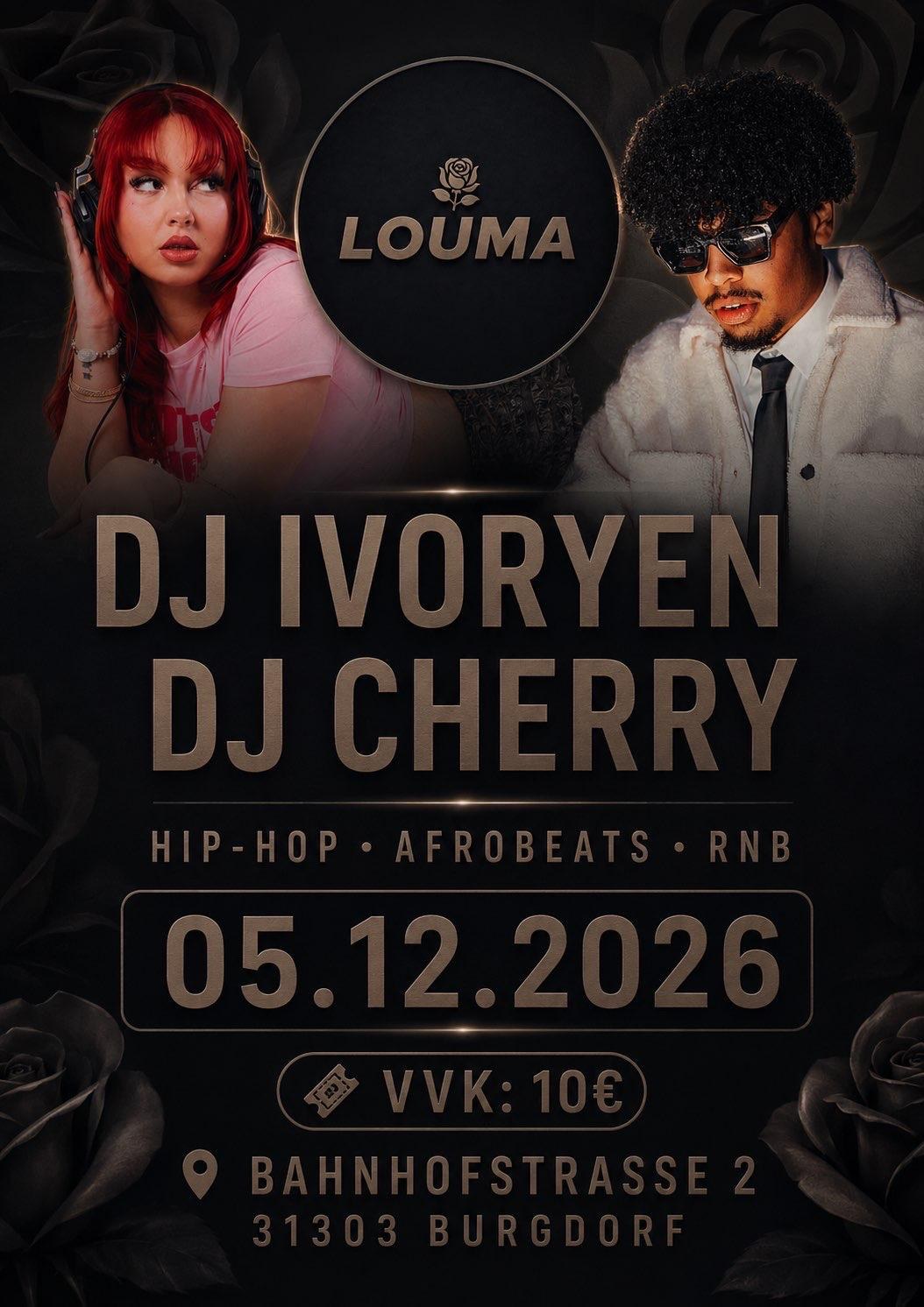 Flyer: DJ Ivoryen und DJ Cherry am 05.12.2026 in Burgdorf